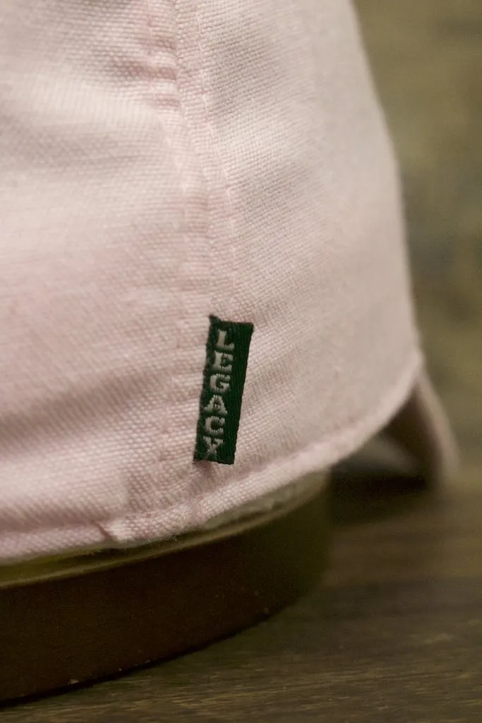 Pink Wildwood hat, Wildwood New Jersey, Oxford Pink Square, Leather Logo, Adjustable Baseball Cap