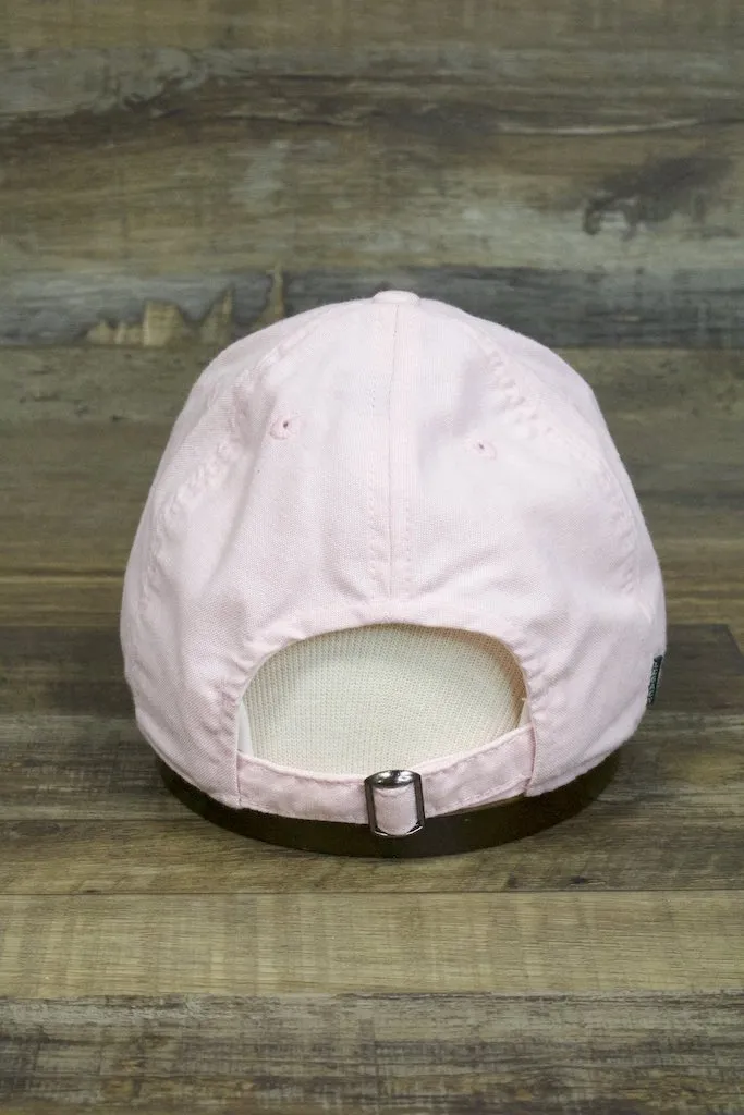 Pink Wildwood hat, Wildwood New Jersey, Oxford Pink Square, Leather Logo, Adjustable Baseball Cap