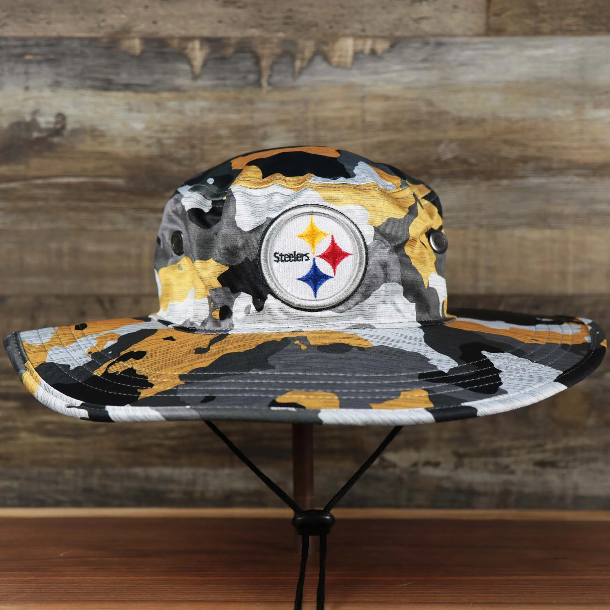 Pittsburgh Steelers 2022 Summer Training Camp Camo Bucket Hat, Yellow