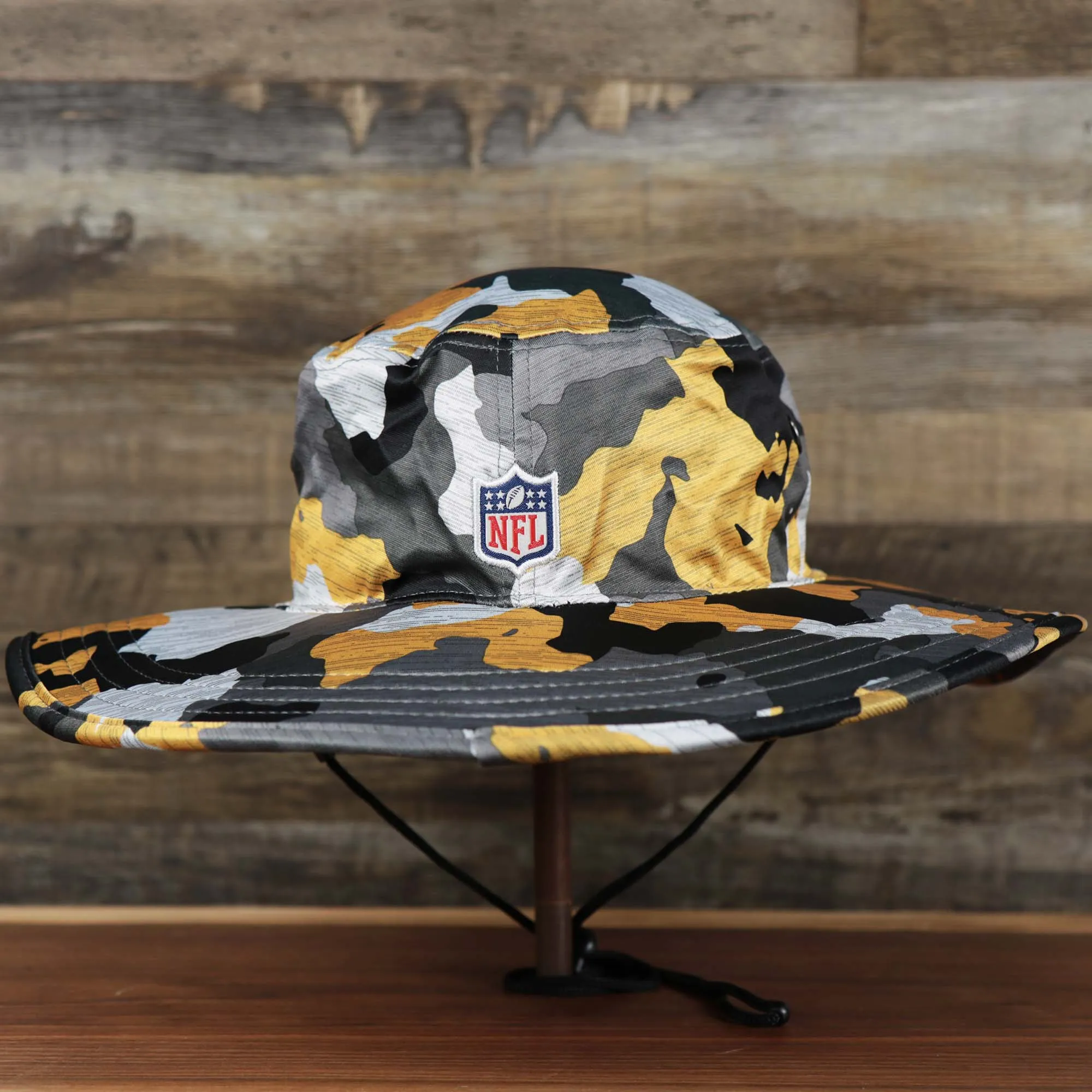 Pittsburgh Steelers 2022 Summer Training Camp Camo Bucket Hat, Yellow