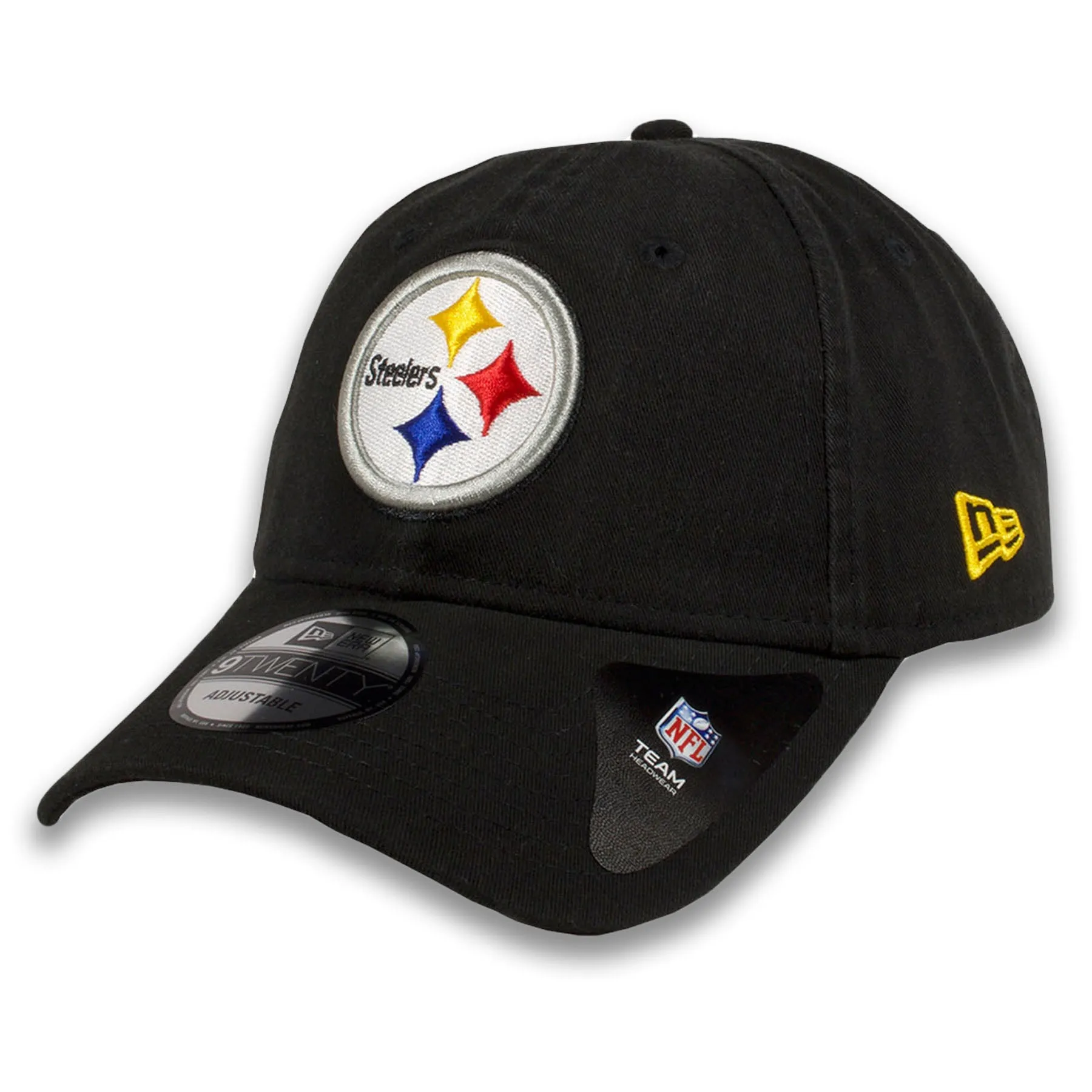 Pittsburgh Steelers Logo Adjustable Black Dad Hat - New Era 9Twenty