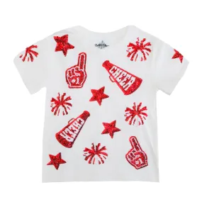 Red and White Cheer Shirt for Kids