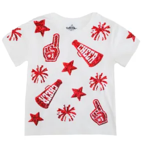 Red and White Cheerleader Shirt - Women's