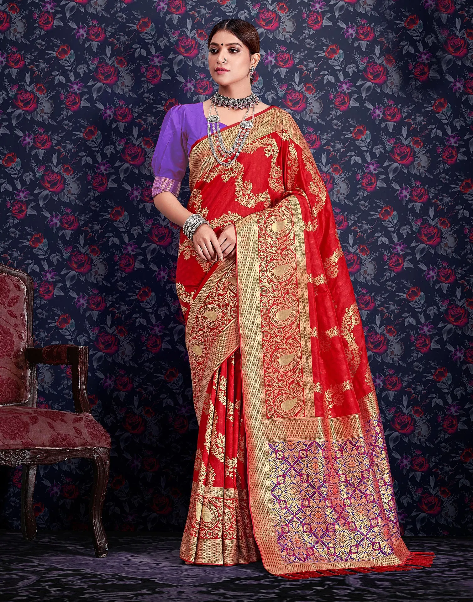 Red Banarasi Saree