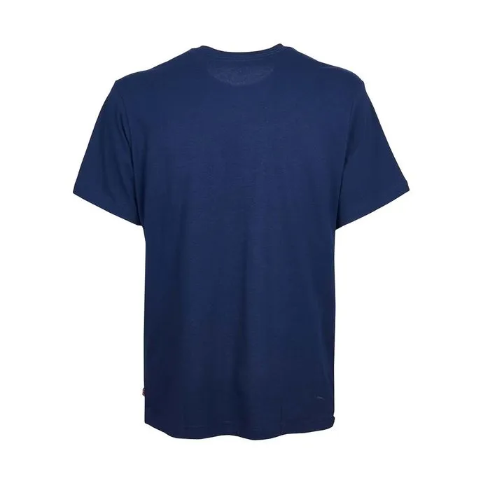 relaxed graphic t-shirt serif logo navy blue bianco