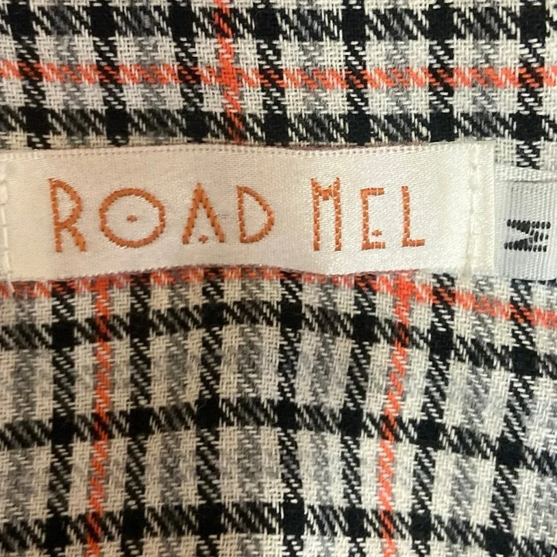 Road Mel Gray Plaid Double Breasted Tie Waist Sleeveless Blazer Coat Jacket Sz M