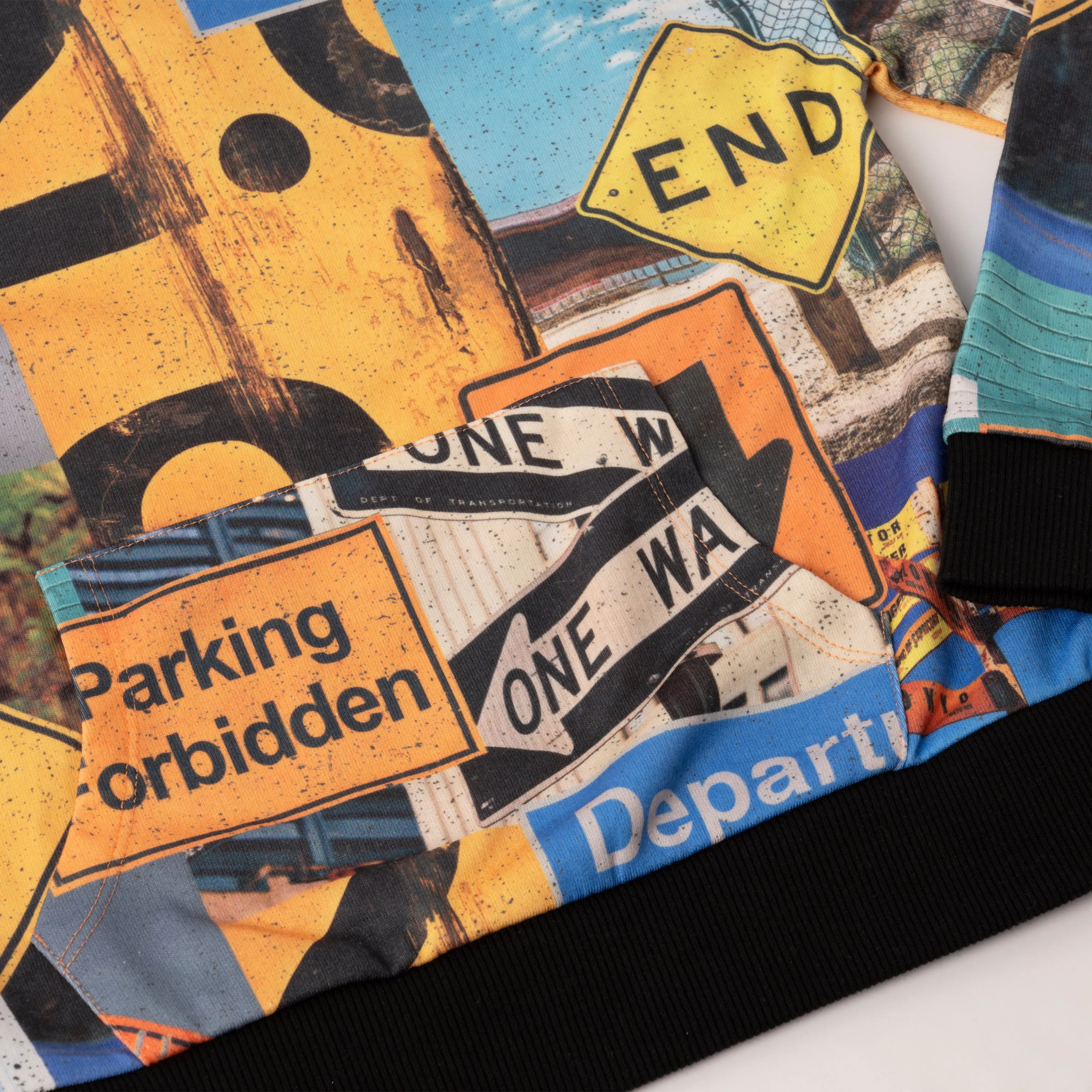 Road Signs Printed Hoodie