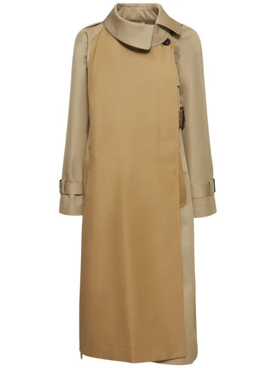 Sacai   Cotton gabardine open side trench coat 