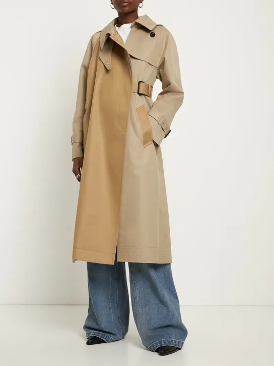 Sacai   Cotton gabardine open side trench coat 