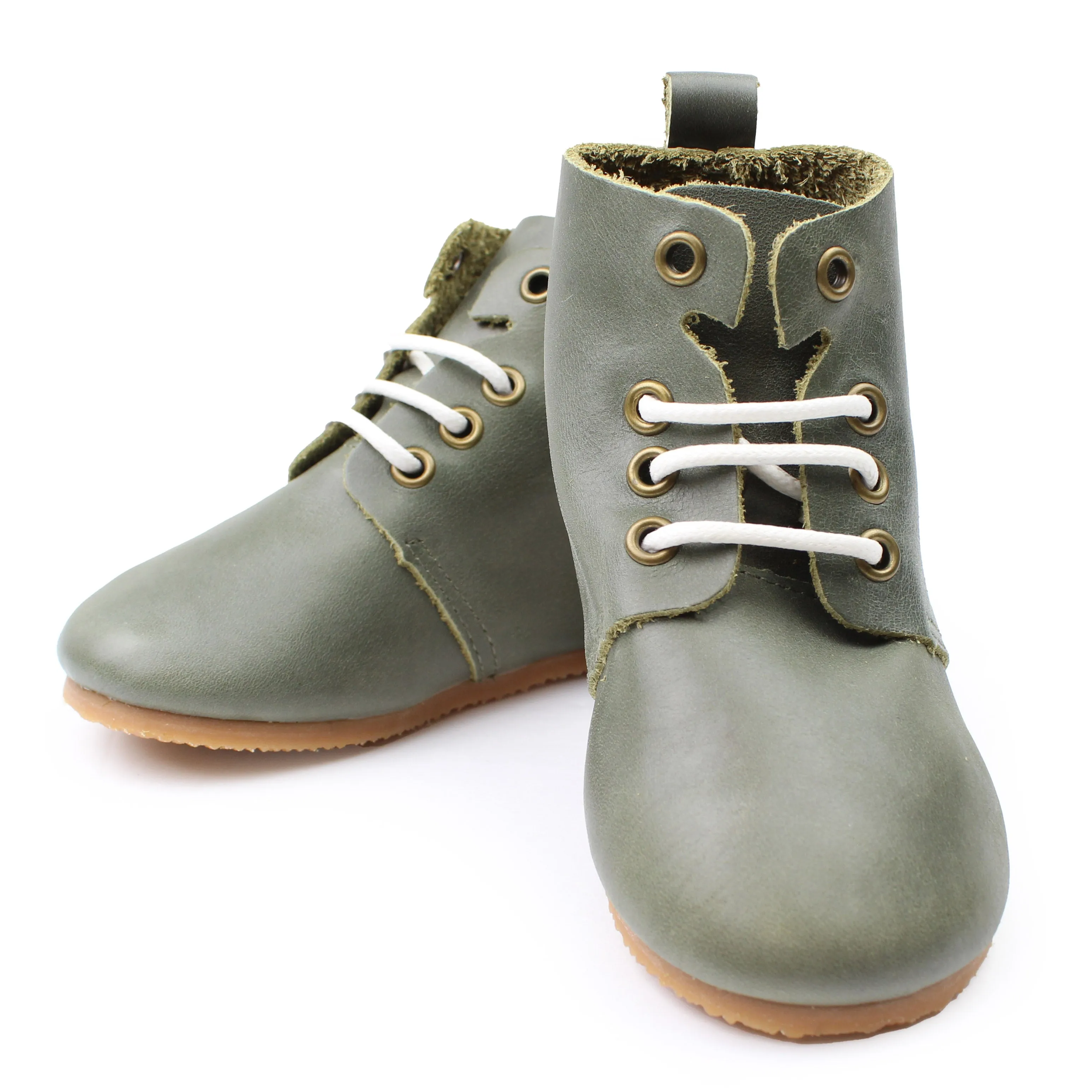 Sage High Top Oxfords - Hard Sole