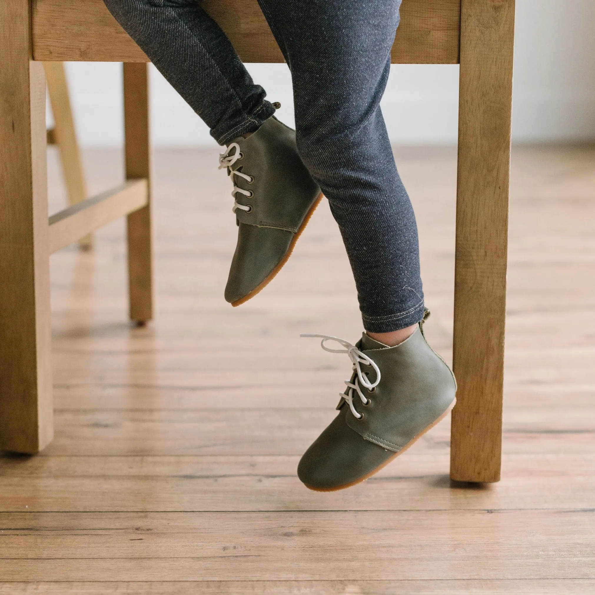 Sage High Top Oxfords - Hard Sole