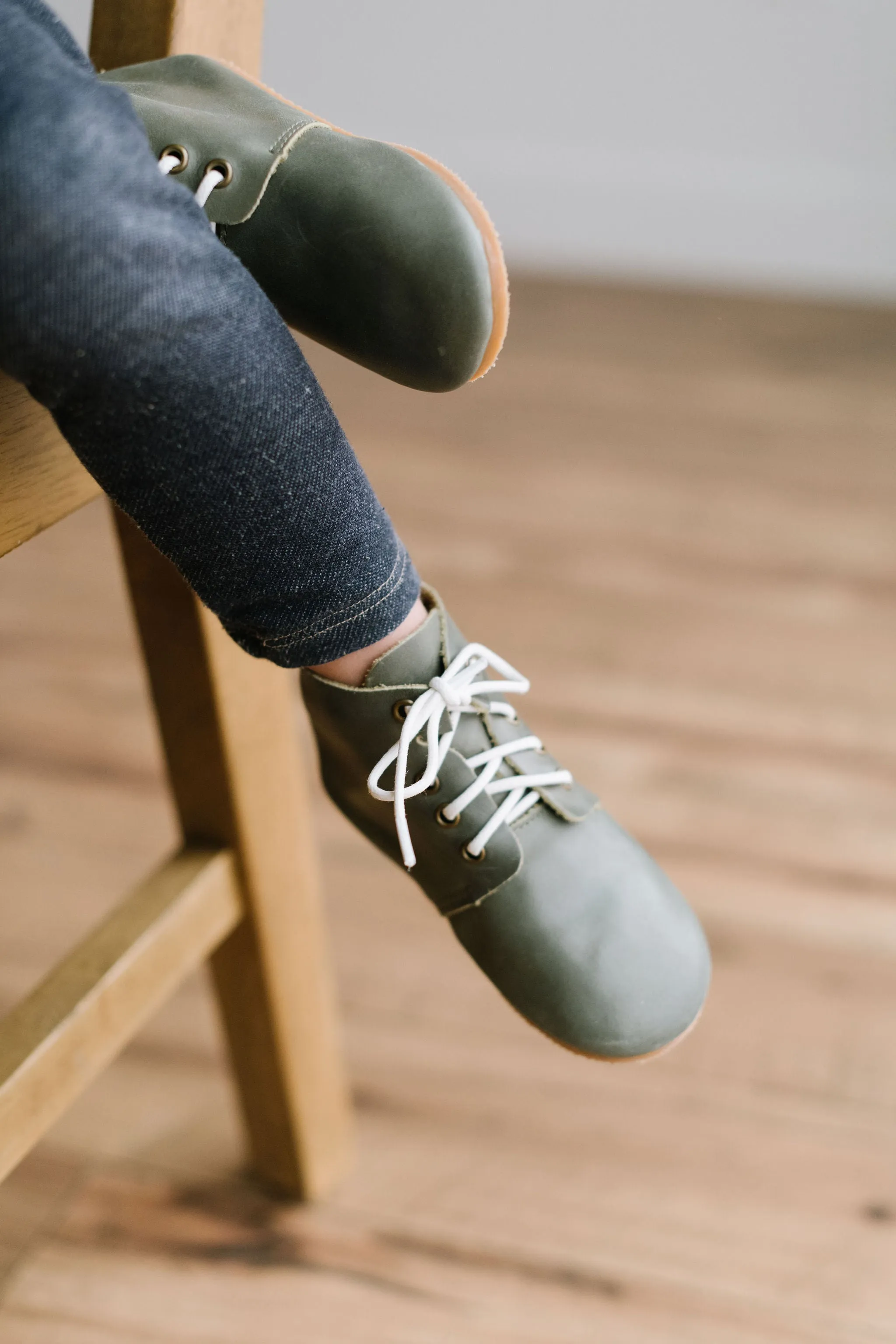 Sage High Top Oxfords - Hard Sole