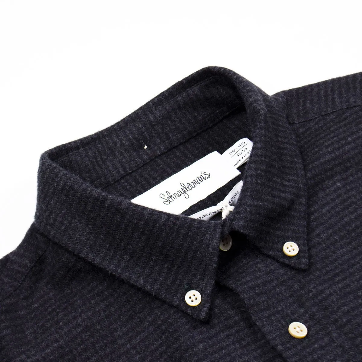 Schnayderman's Flannel Xsmall Check Leisure Shirt - Black/Dark Grey