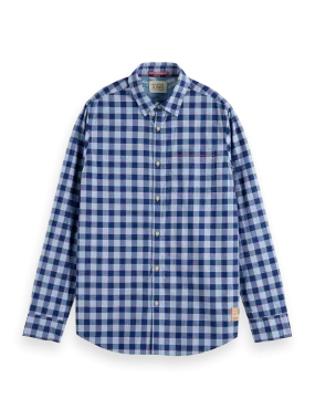 Scotch and Soda Blue Pink Checked Lightweight Shirt - Search Result