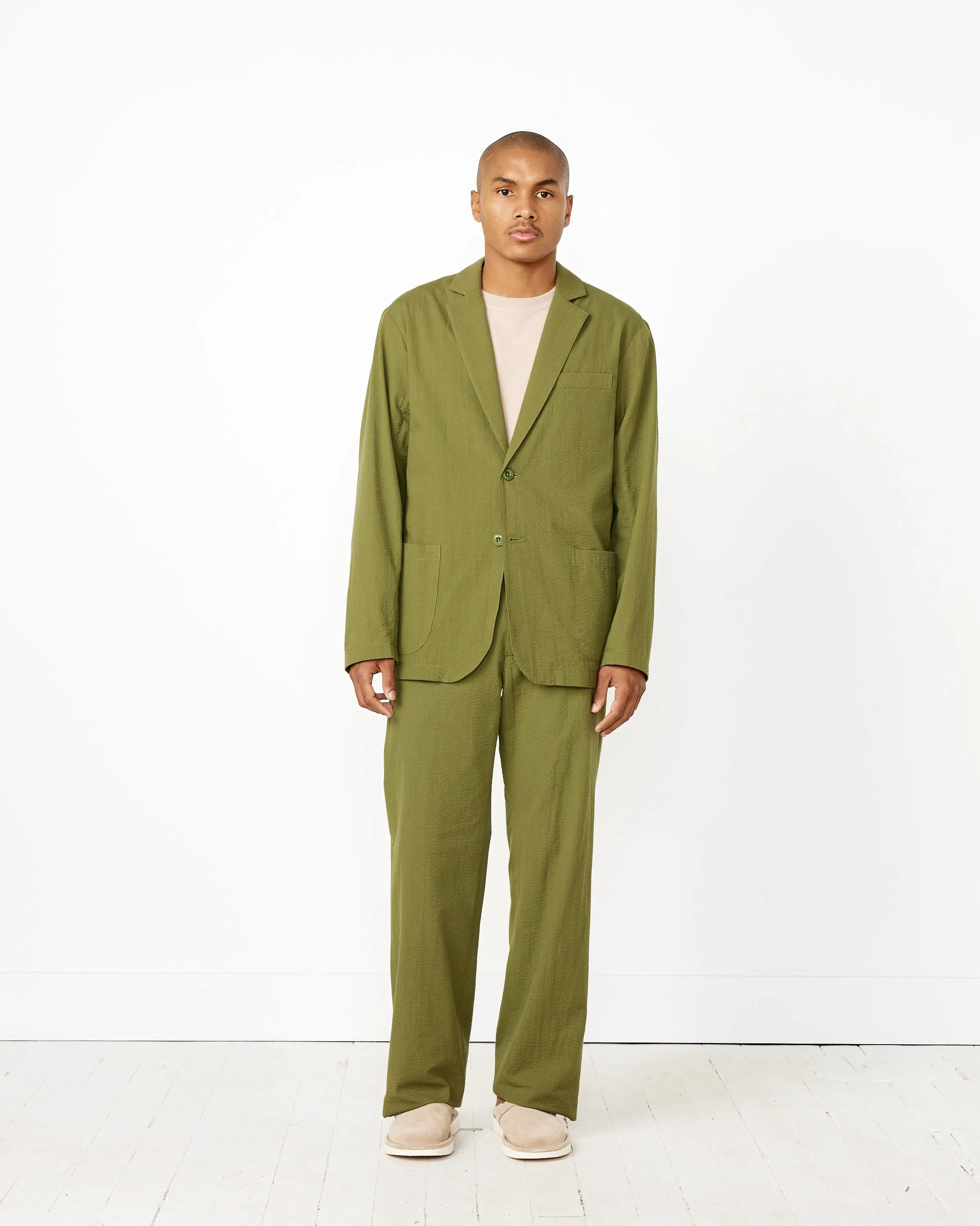 Seersucker Pesto Blazer