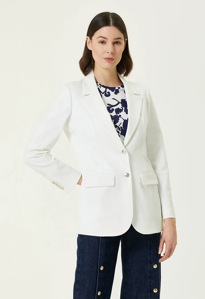 Slim Fit White Blazer