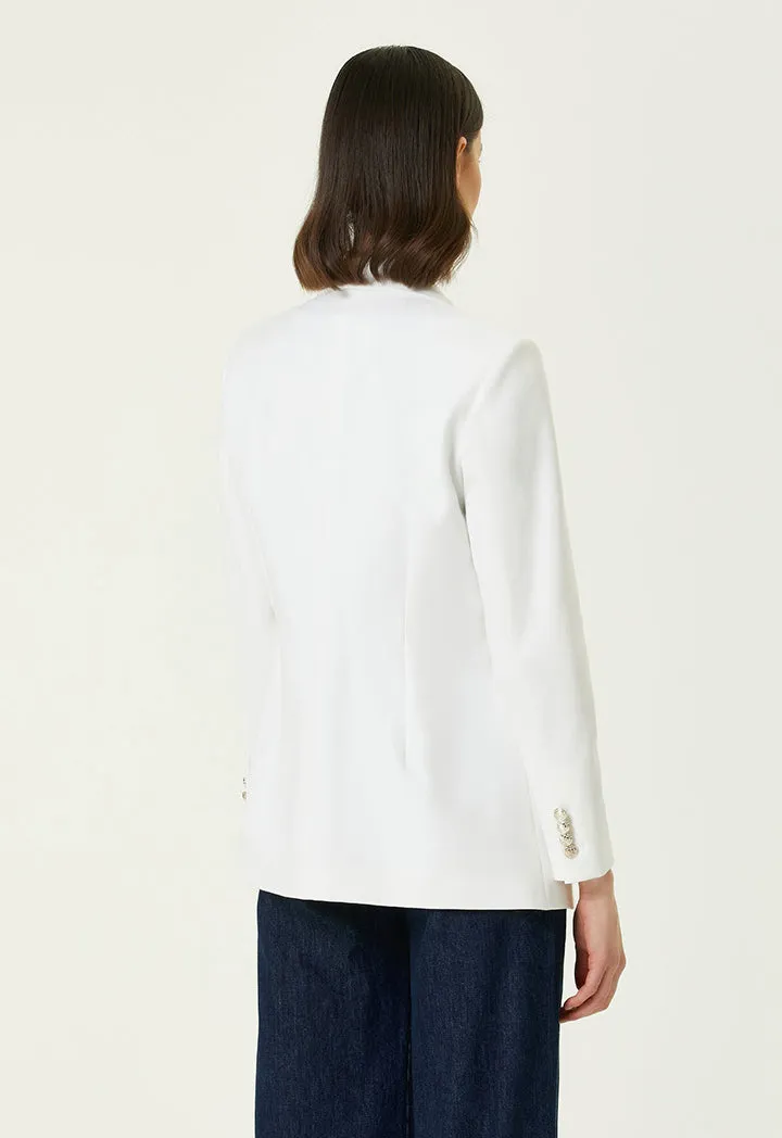 Slim Fit White Blazer