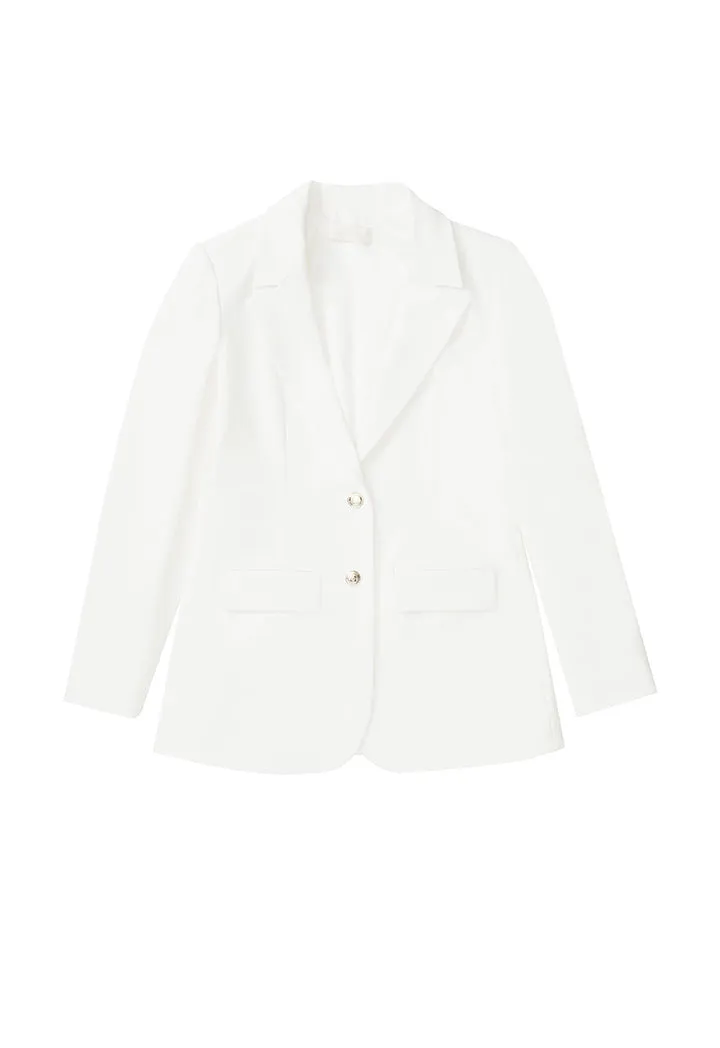 Slim Fit White Blazer