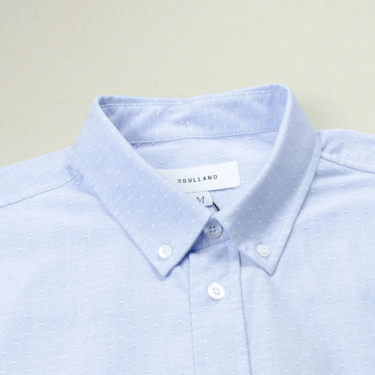 Soulland Goldsmith Oxford Shirt Light Blue Dots
