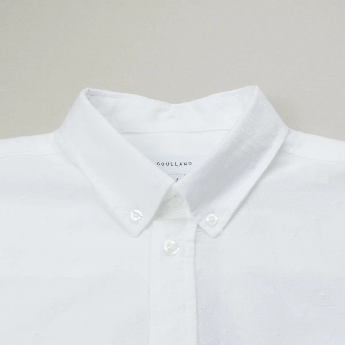 Soulland White Oxford Shirt with Dots