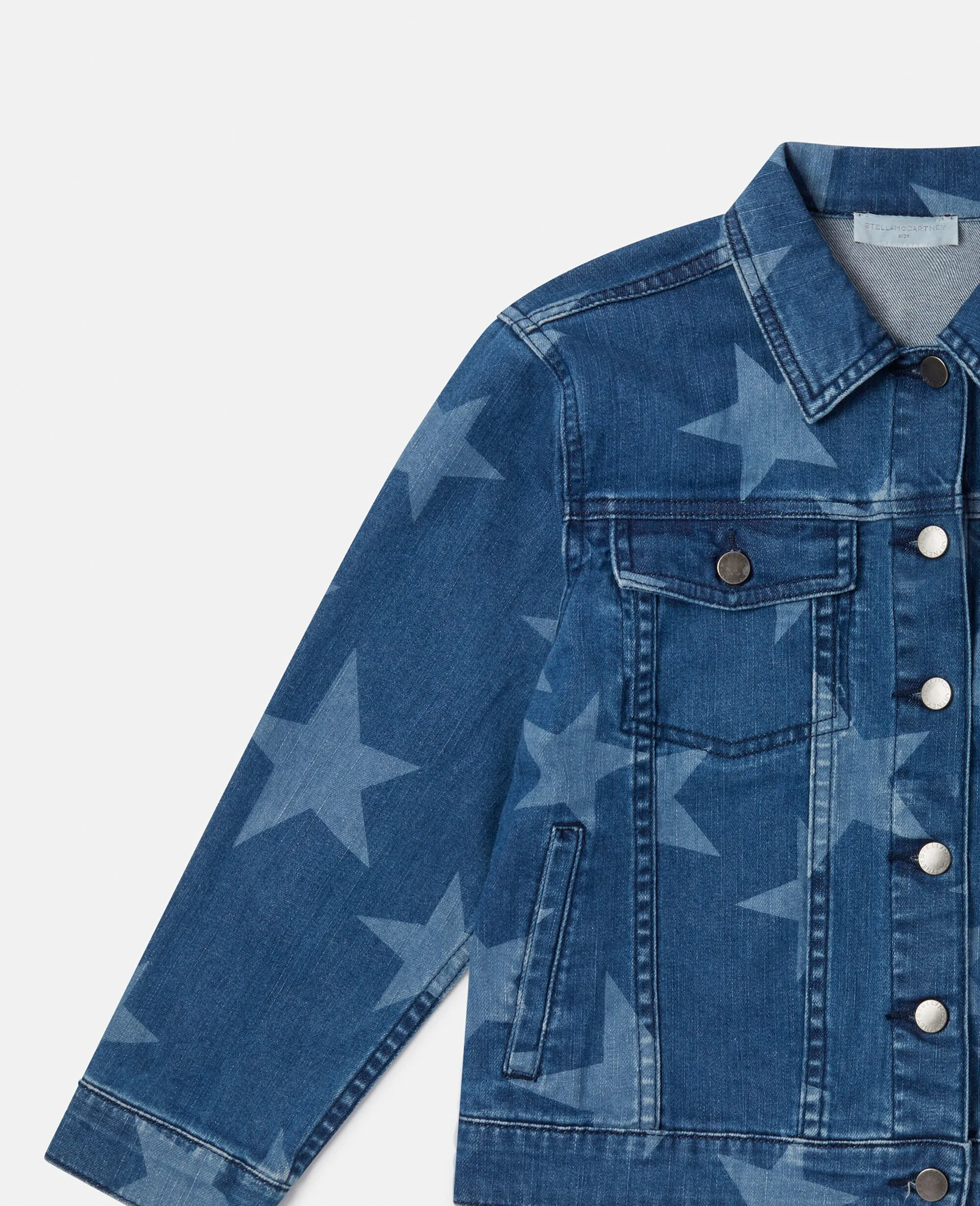 Star Print Oversized Denim Jacket