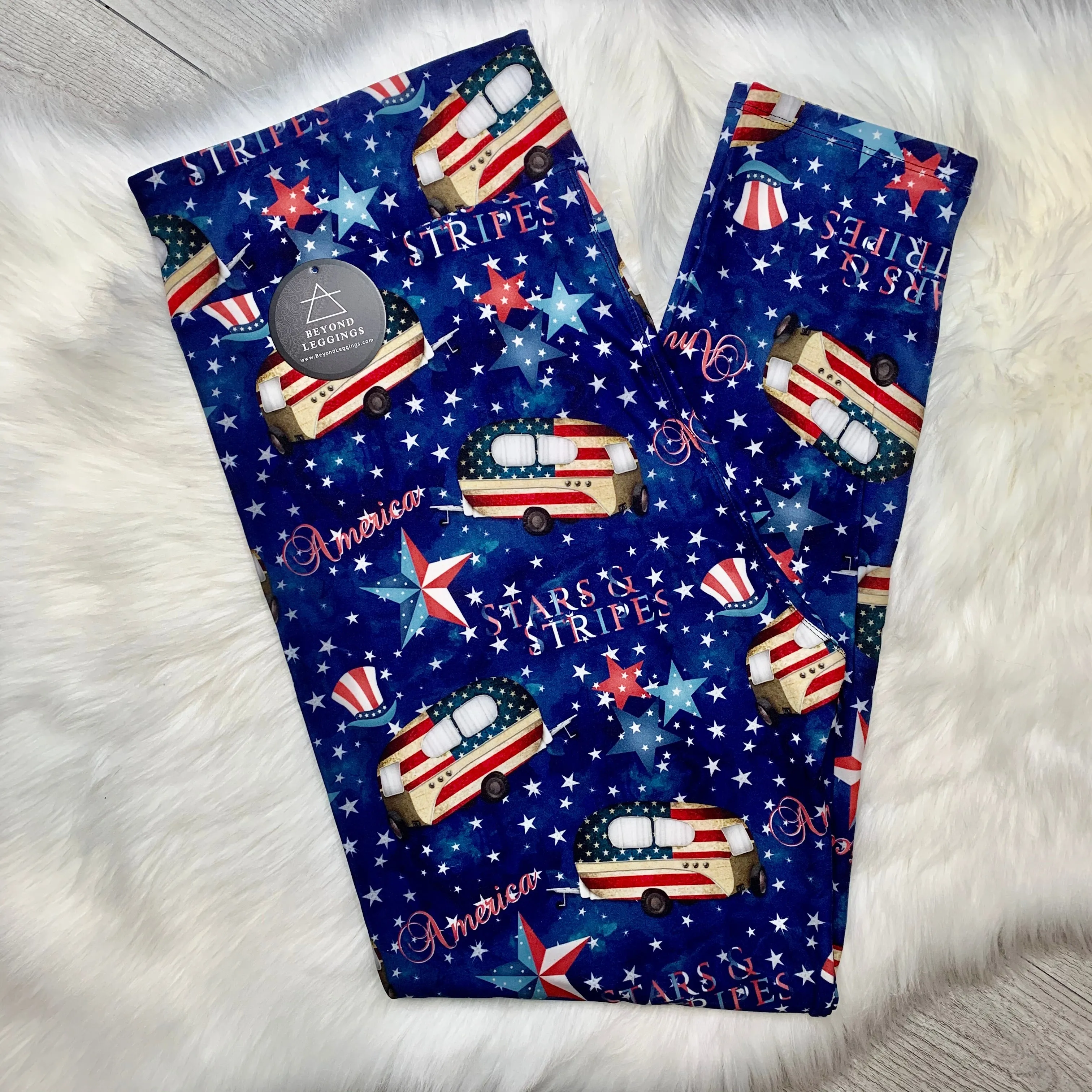 Stars & Stripes Retro Camper Print Leggings