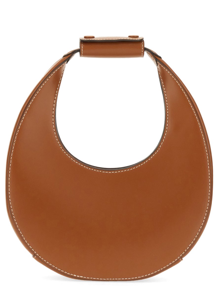 STAUD    MINI LEATHER MOON BAG WITH SHOULDER STRAP