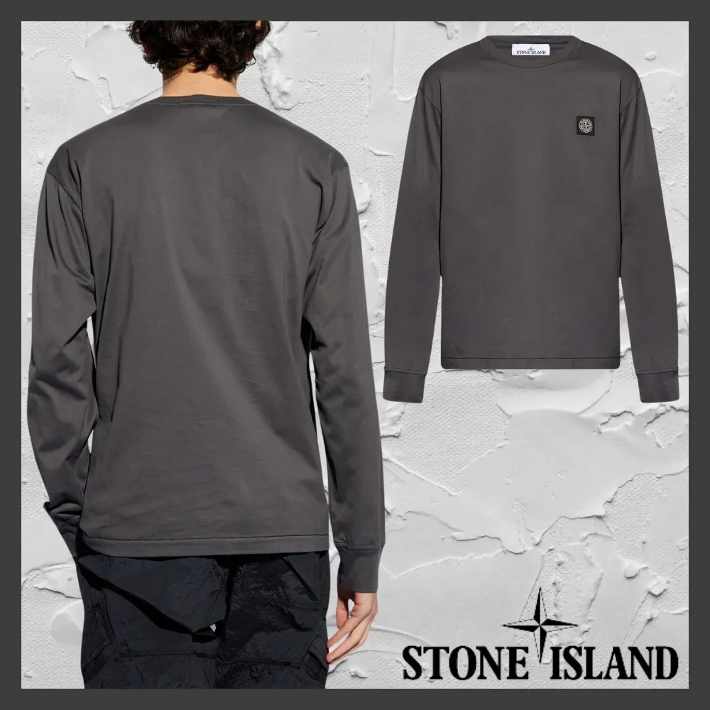 Stone Island Cotton Long Sleeve T-shirt with Logo