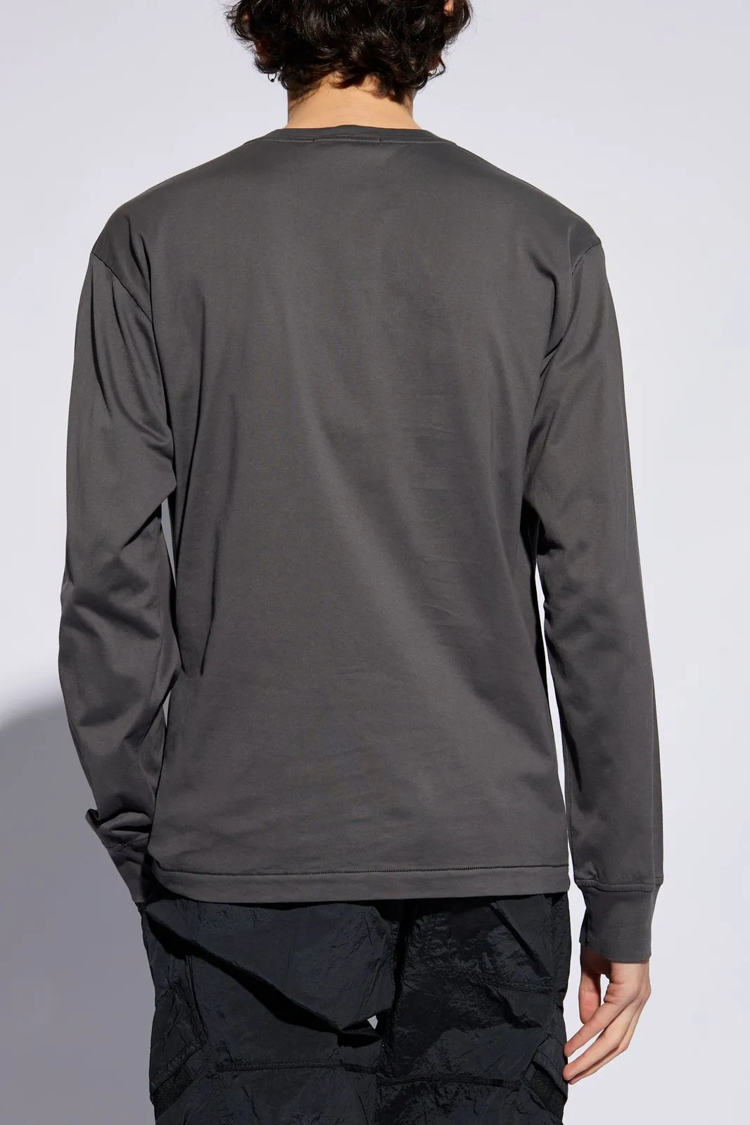 Stone Island Cotton Long Sleeve T-shirt with Logo