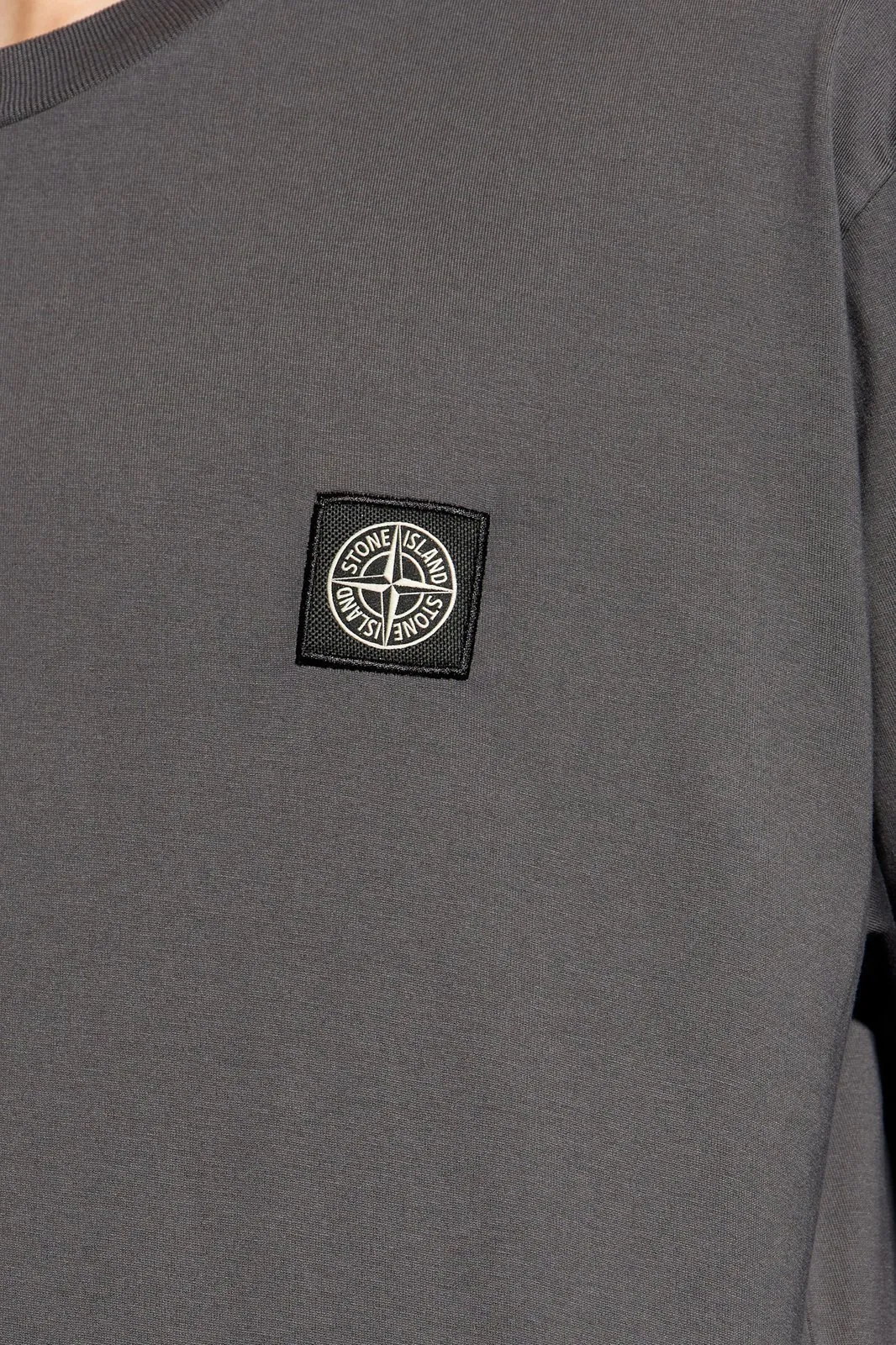 Stone Island Cotton Long Sleeve T-shirt with Logo