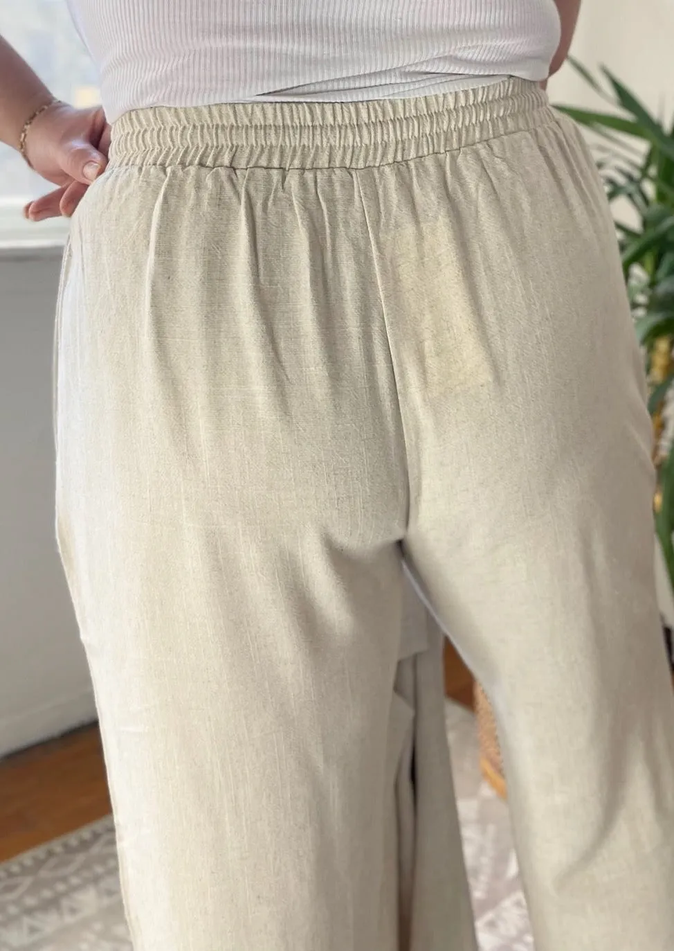 Straight Leg Linen Trousers