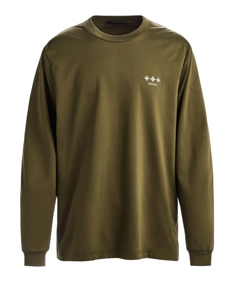 TATRAS | Plain Cotton Long Sleeve T-shirt with Logo