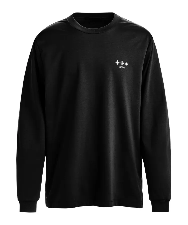 TATRAS | Plain Cotton Long Sleeve T-shirt with Logo