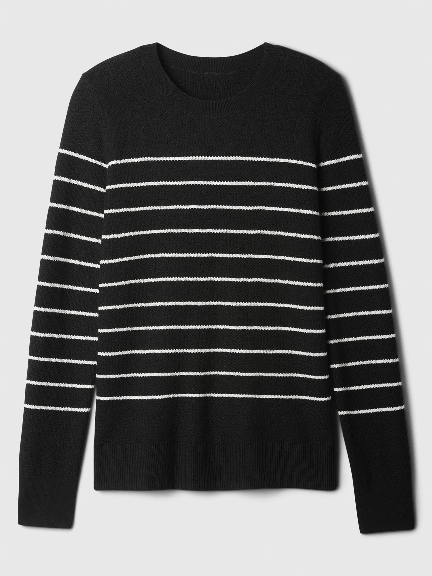 Textured Stripe Crewneck Sweater