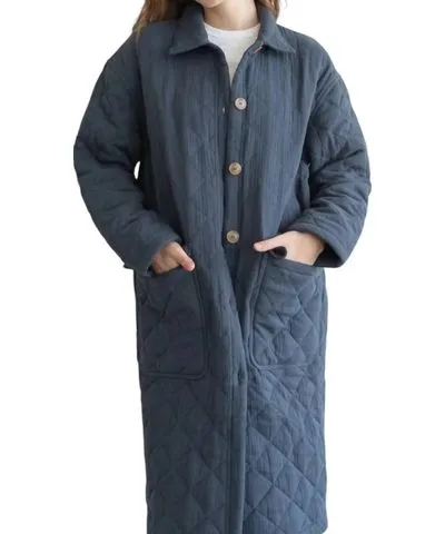 Things Between Marnie Quilted Trench Coat In Navy