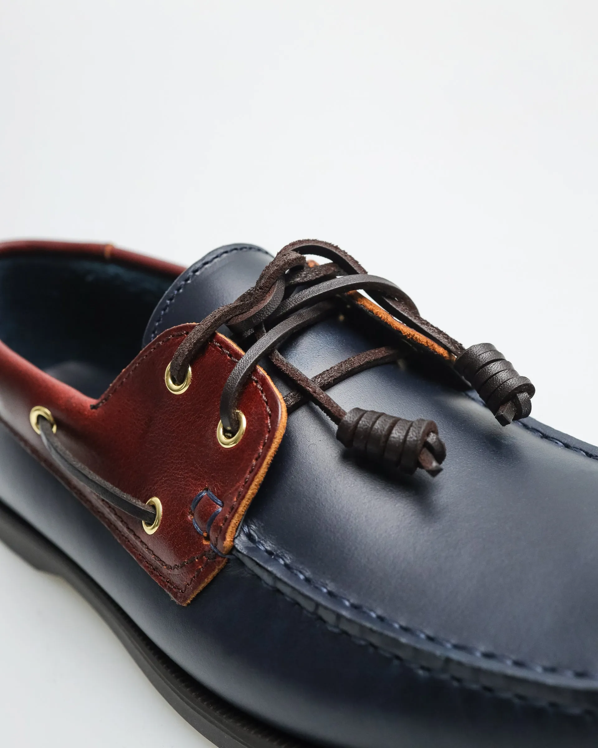 Tomaz C328 Men's Leather Boat Shoes Navy Wine