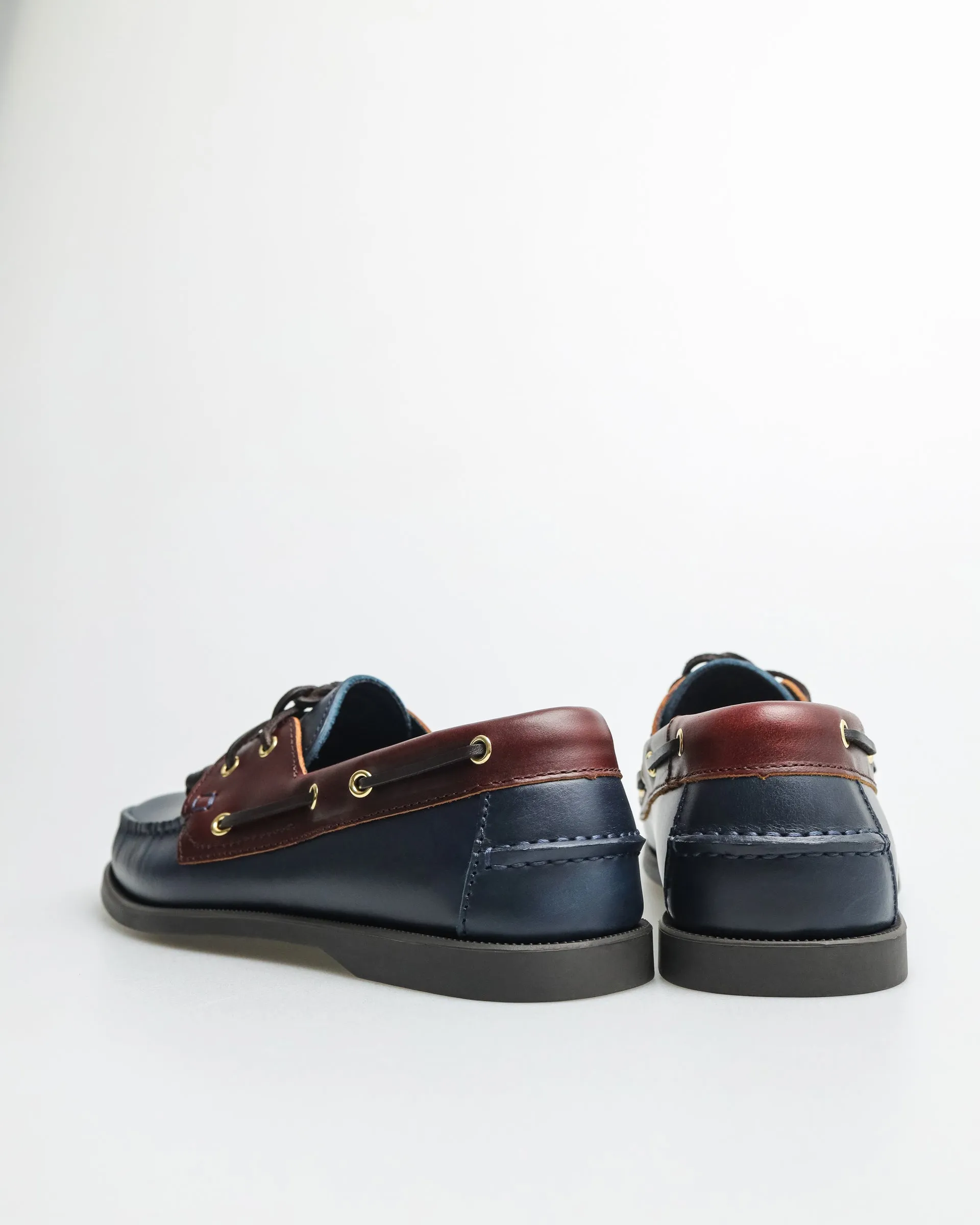 Tomaz C328 Men's Leather Boat Shoes Navy Wine