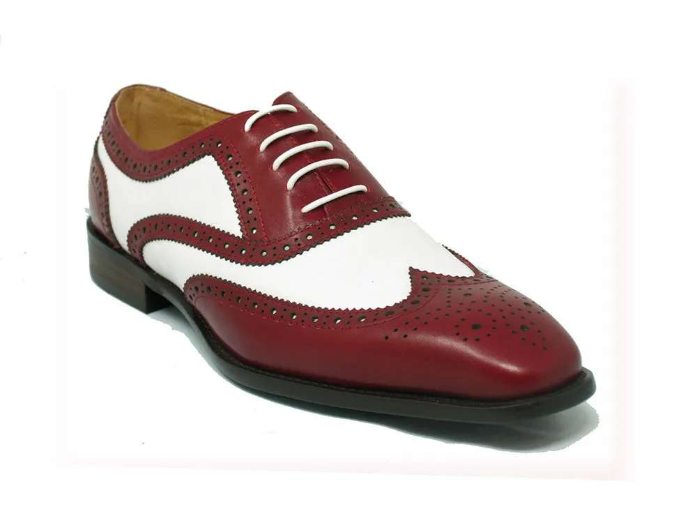 Two Tone Wingtip Oxford Shoes - Contrasting Colors