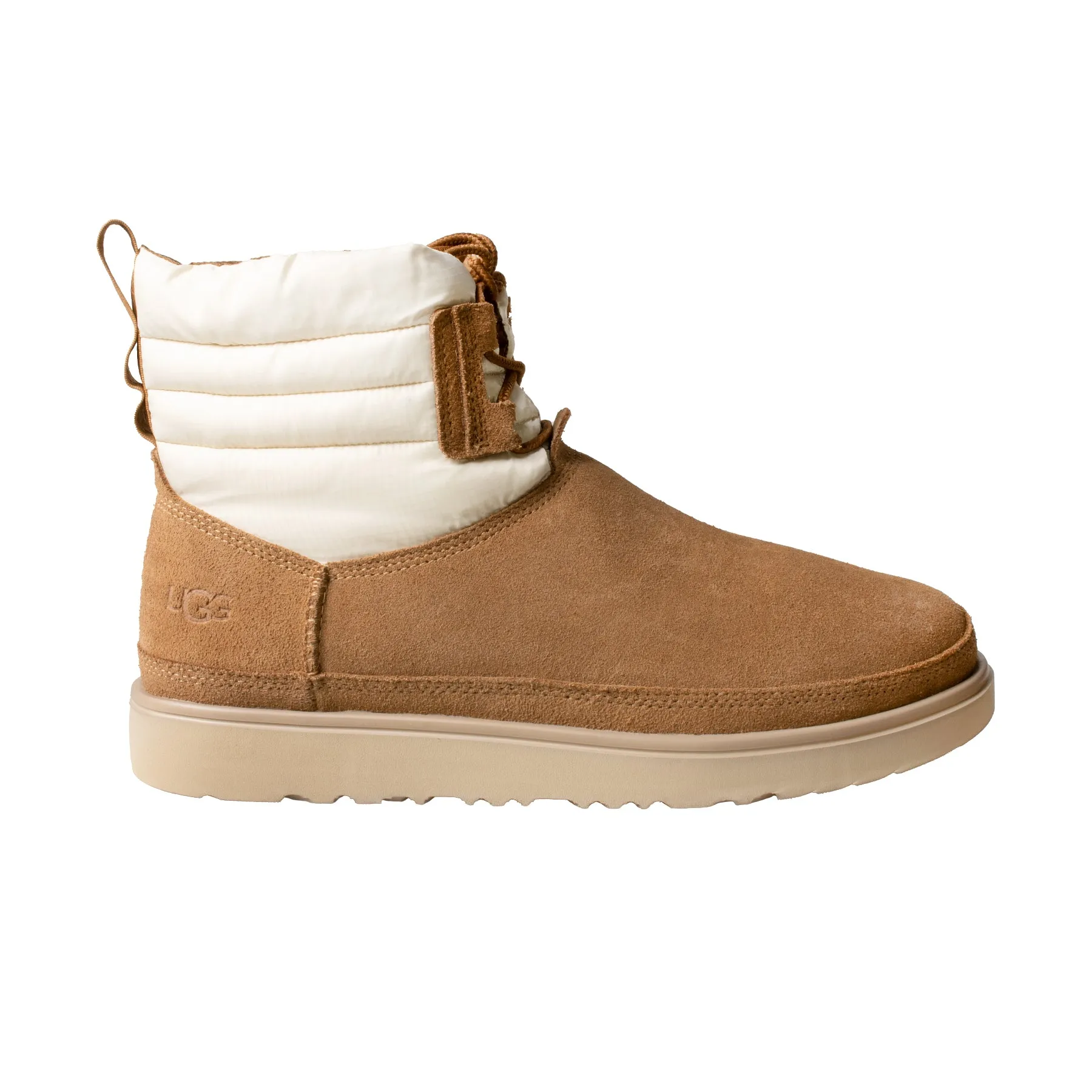 UGG Chestnut White Lace Up Mini Weather Boots for Men