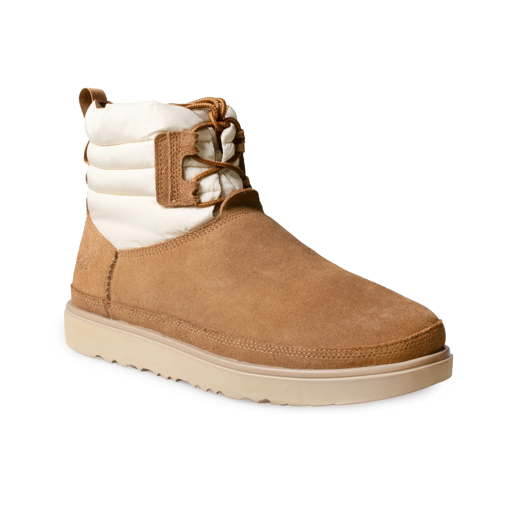 UGG Chestnut White Lace Up Mini Weather Boots for Men