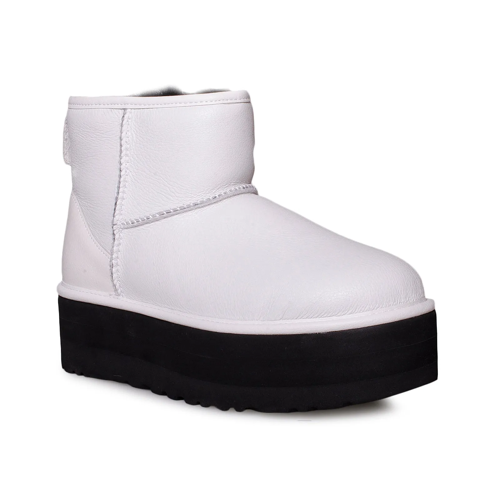 UGG Classic Mini Platform White Boots - Women's