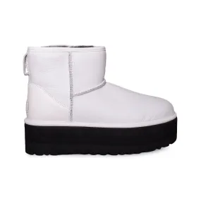 UGG Classic Mini Platform White Boots - Women's