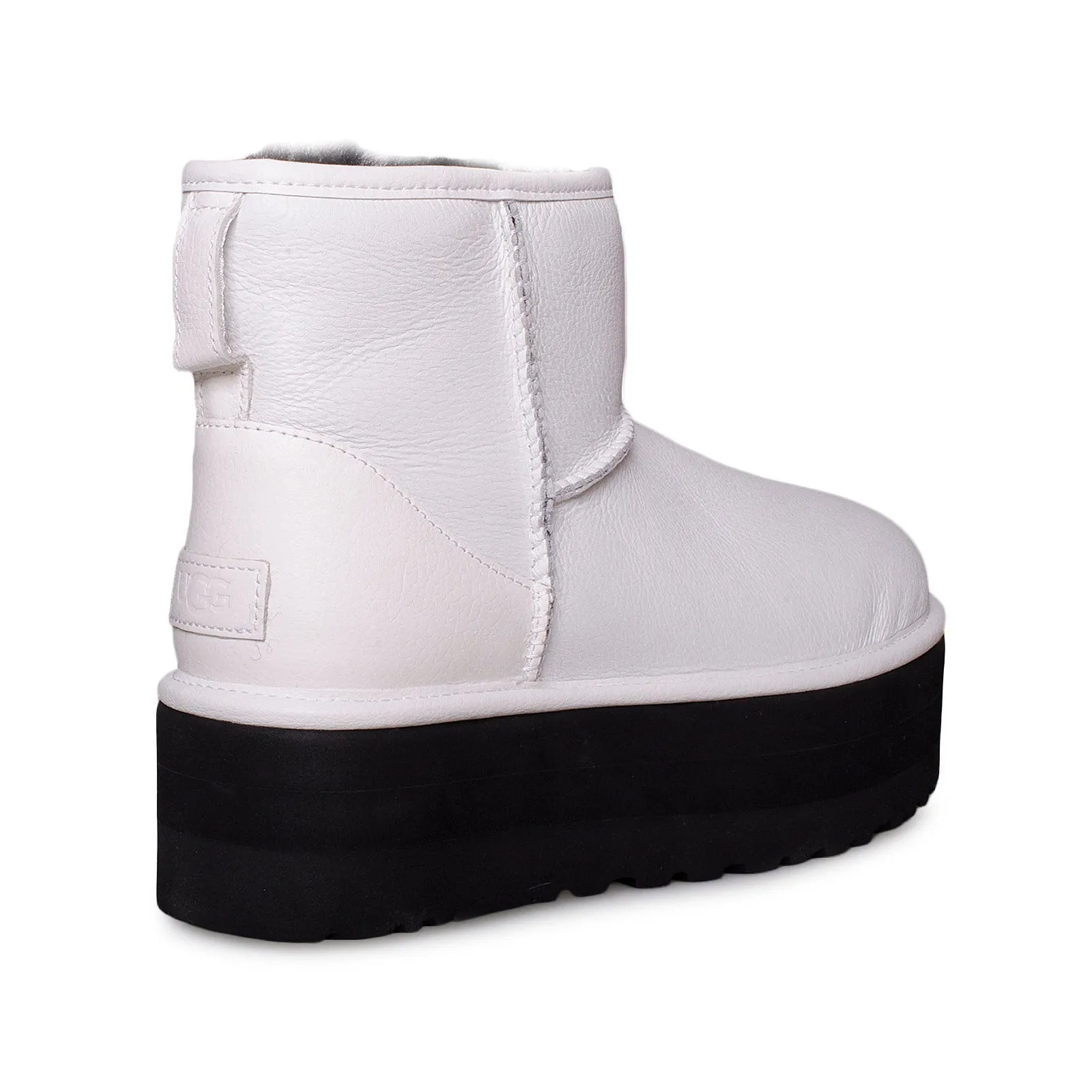 UGG Classic Mini Platform White Boots - Women's