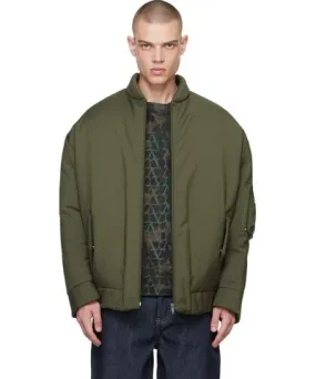 Valentino Khaki Oversized Down Bomber Jacket