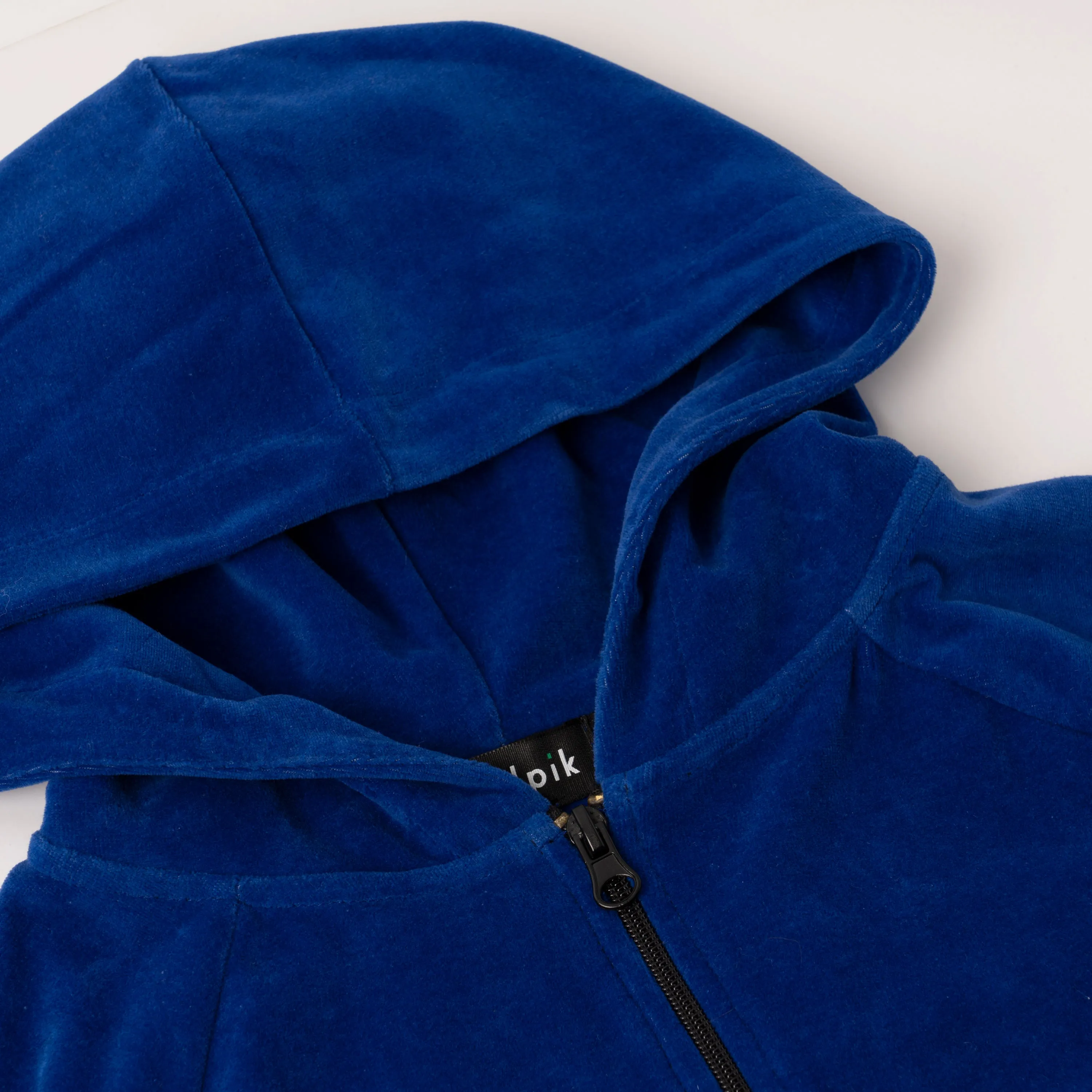 Velour Color Block Zip Hoodie