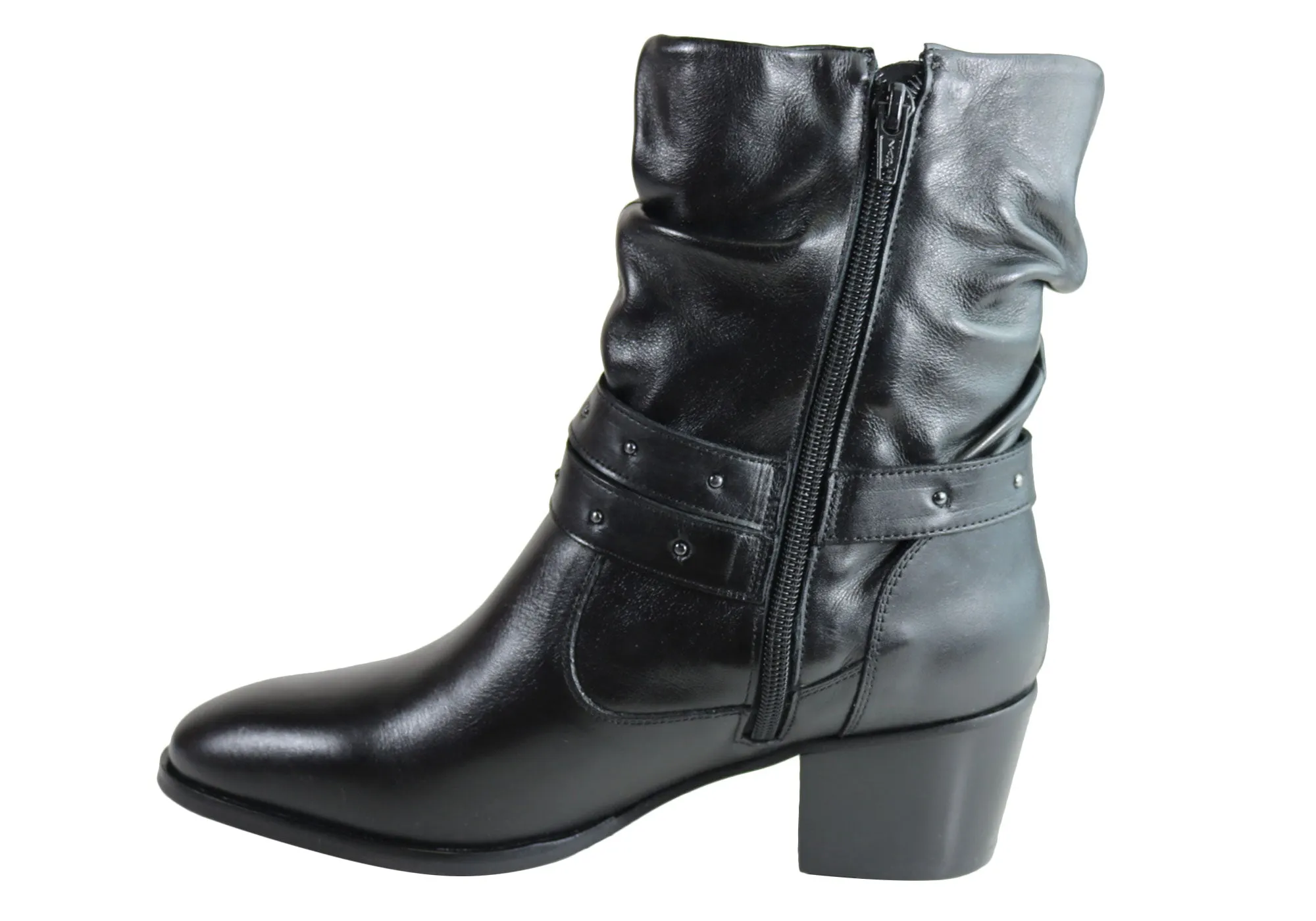 Villione Erin Womens Comfortable Leather Ankle Boots Made In Brazil