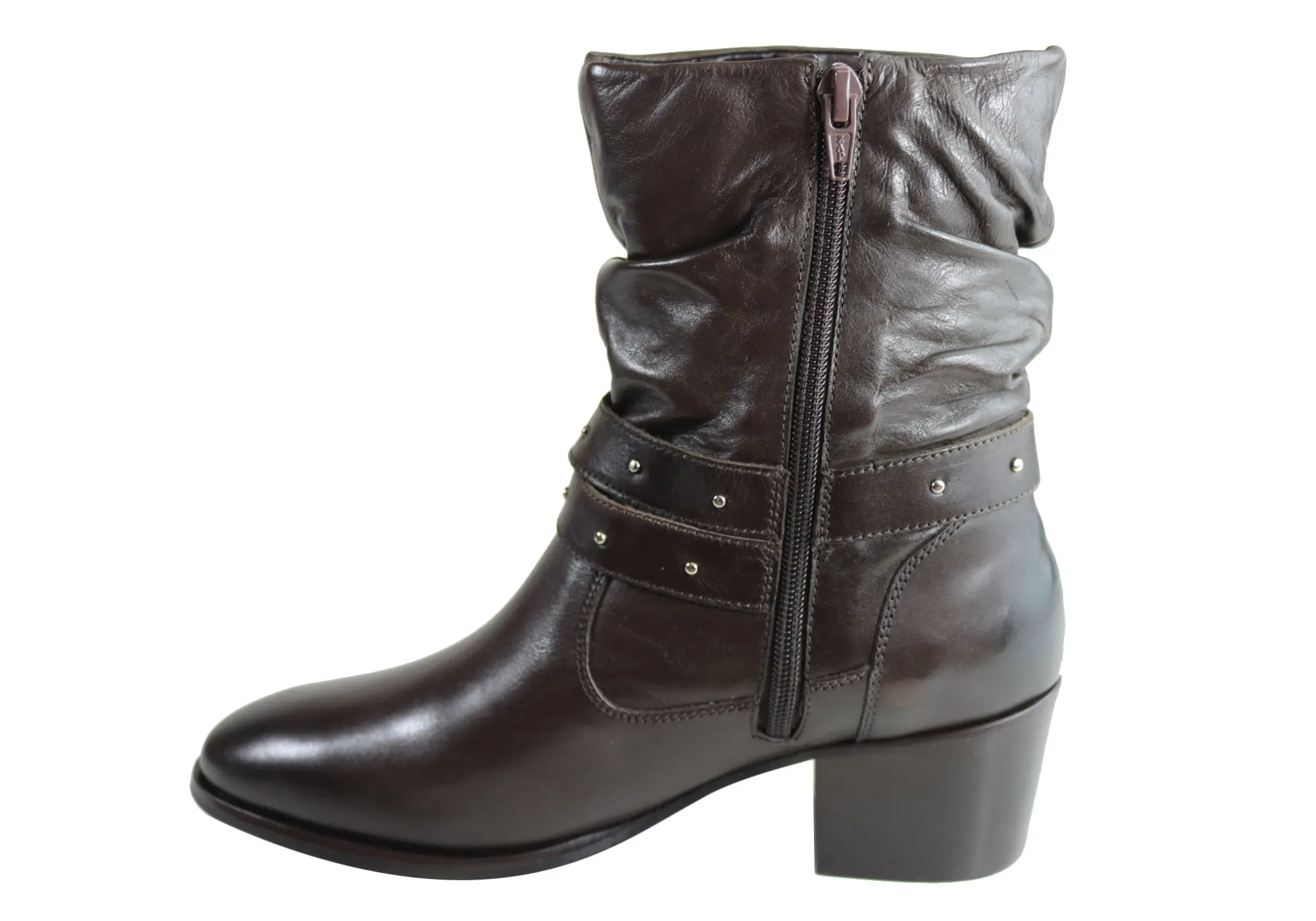 Villione Erin Womens Comfortable Leather Ankle Boots Made In Brazil