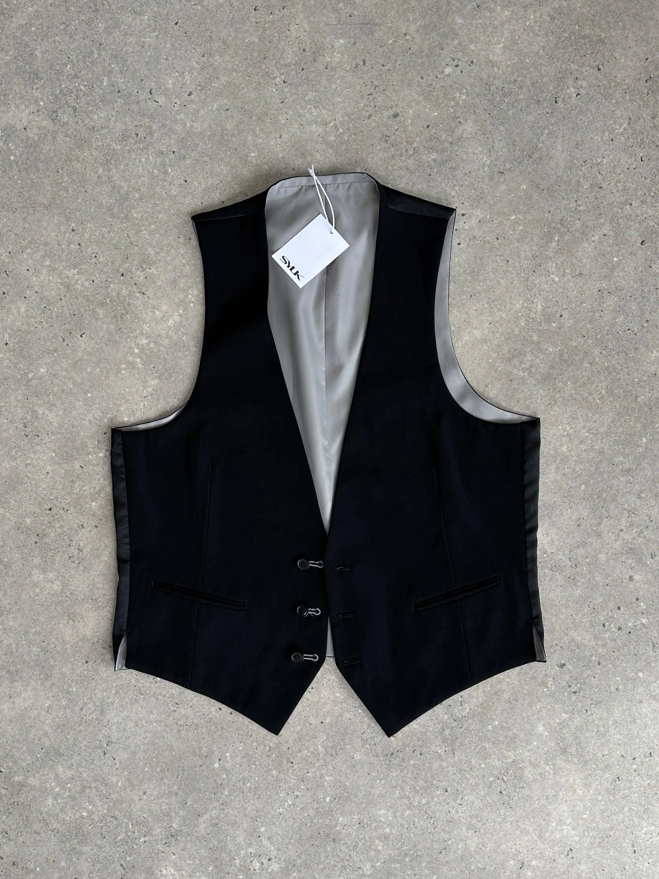 Vintage Reversible Pure Wool Tailored Waistcoat - L