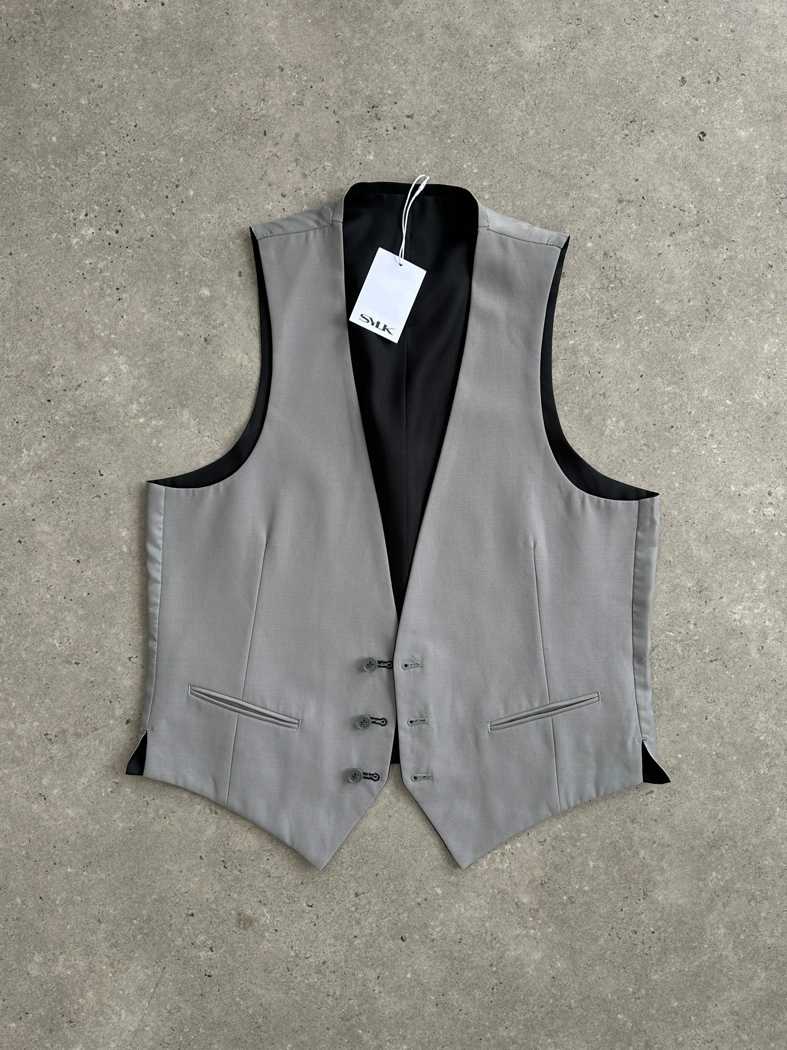 Vintage Reversible Pure Wool Tailored Waistcoat - L