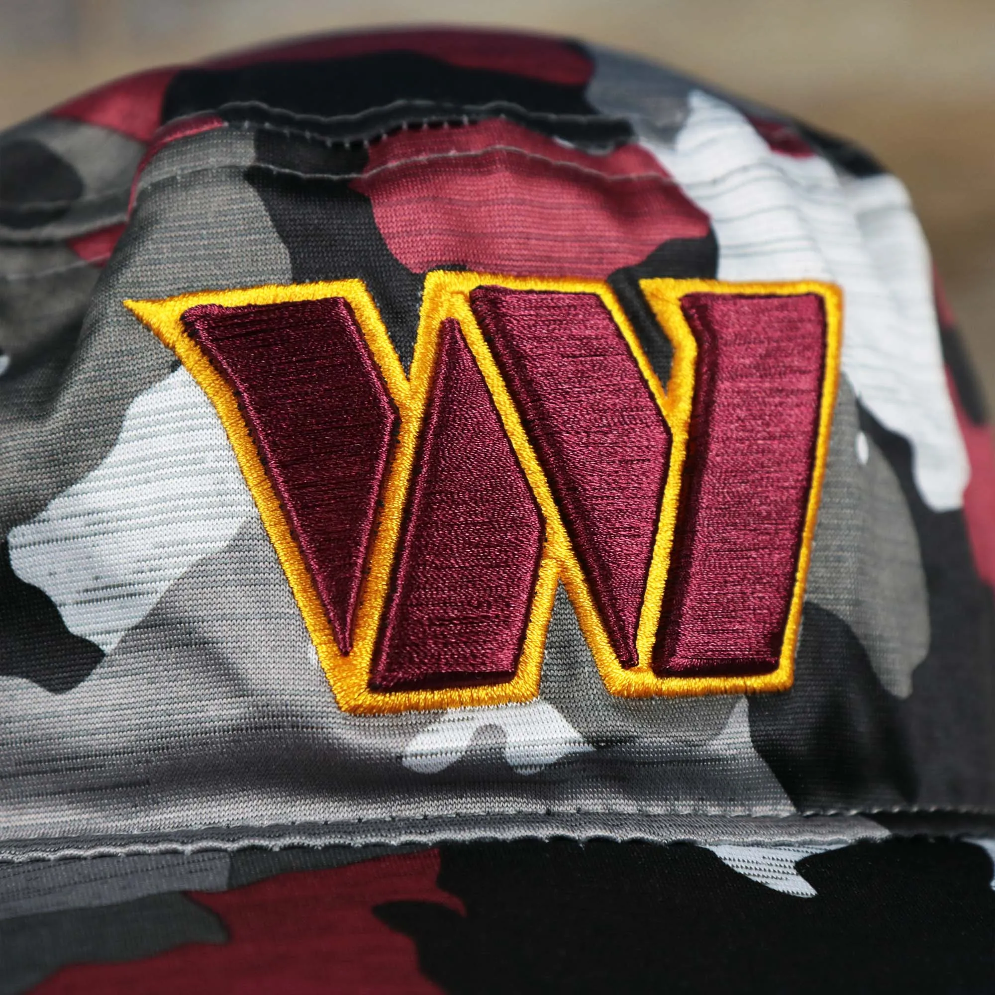 Washington Commanders Summer Training Camp 2022 Camo Bucket Hat | Burgundy